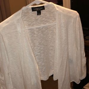 White cropped cover cardigan